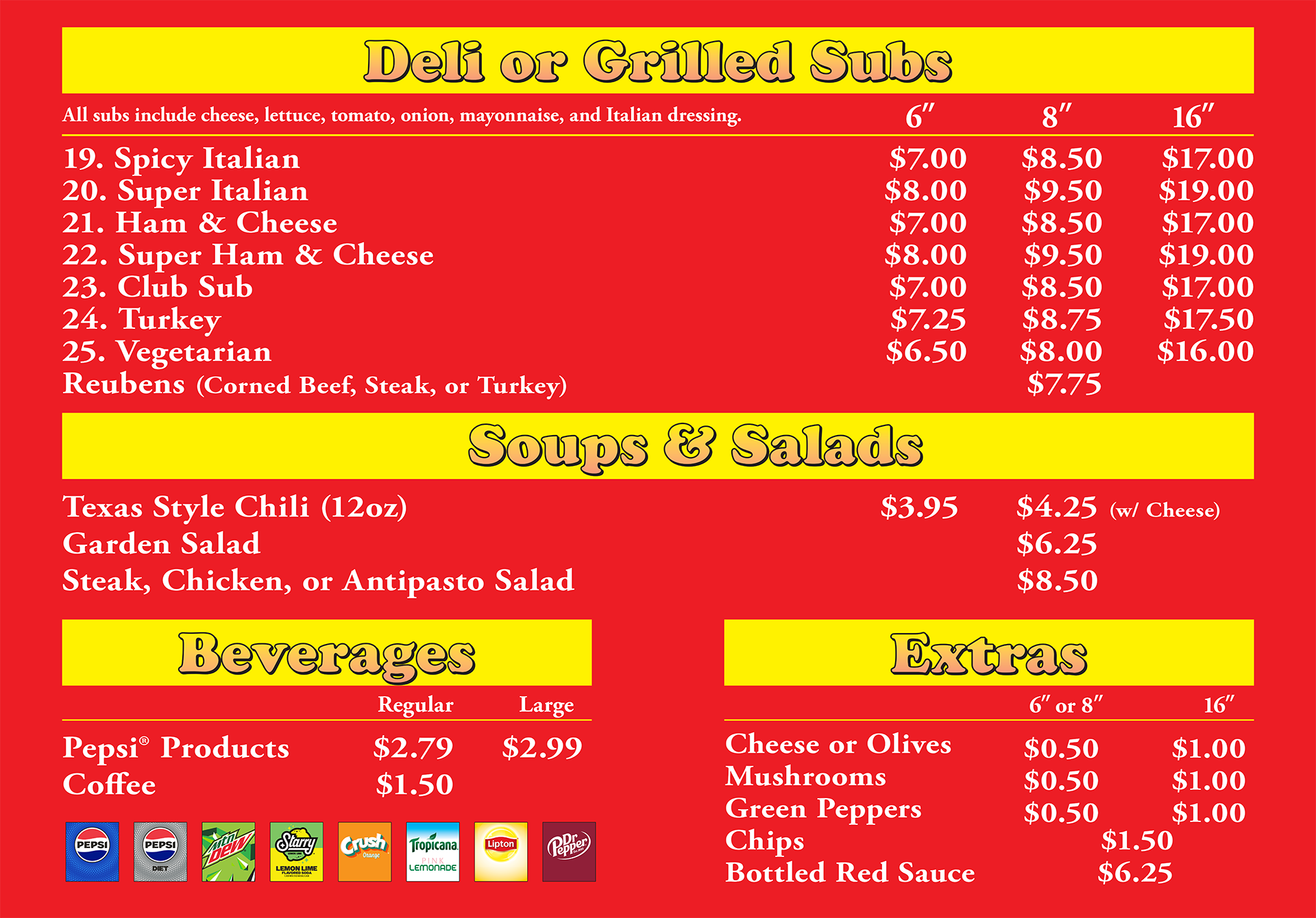 Owosso Menu