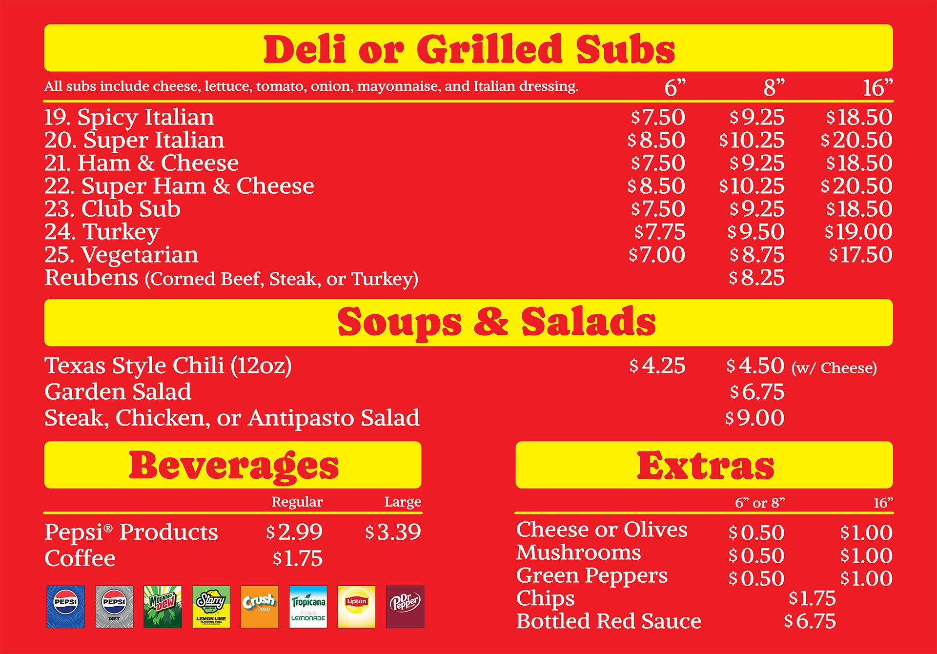 Owosso Menu