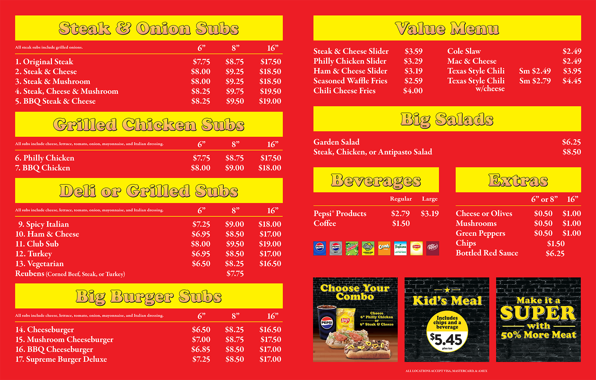 Lansing Menu