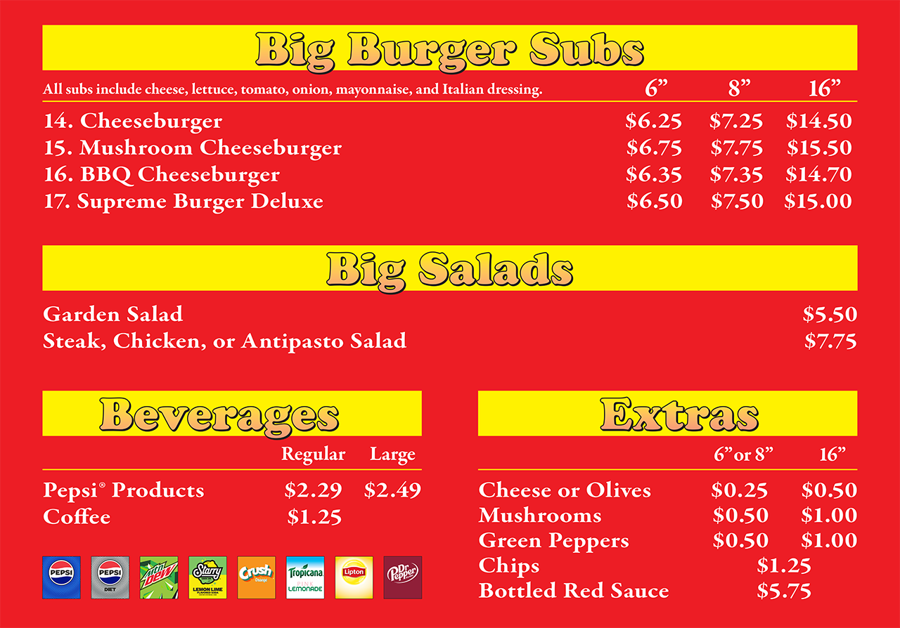 Lansing Menu