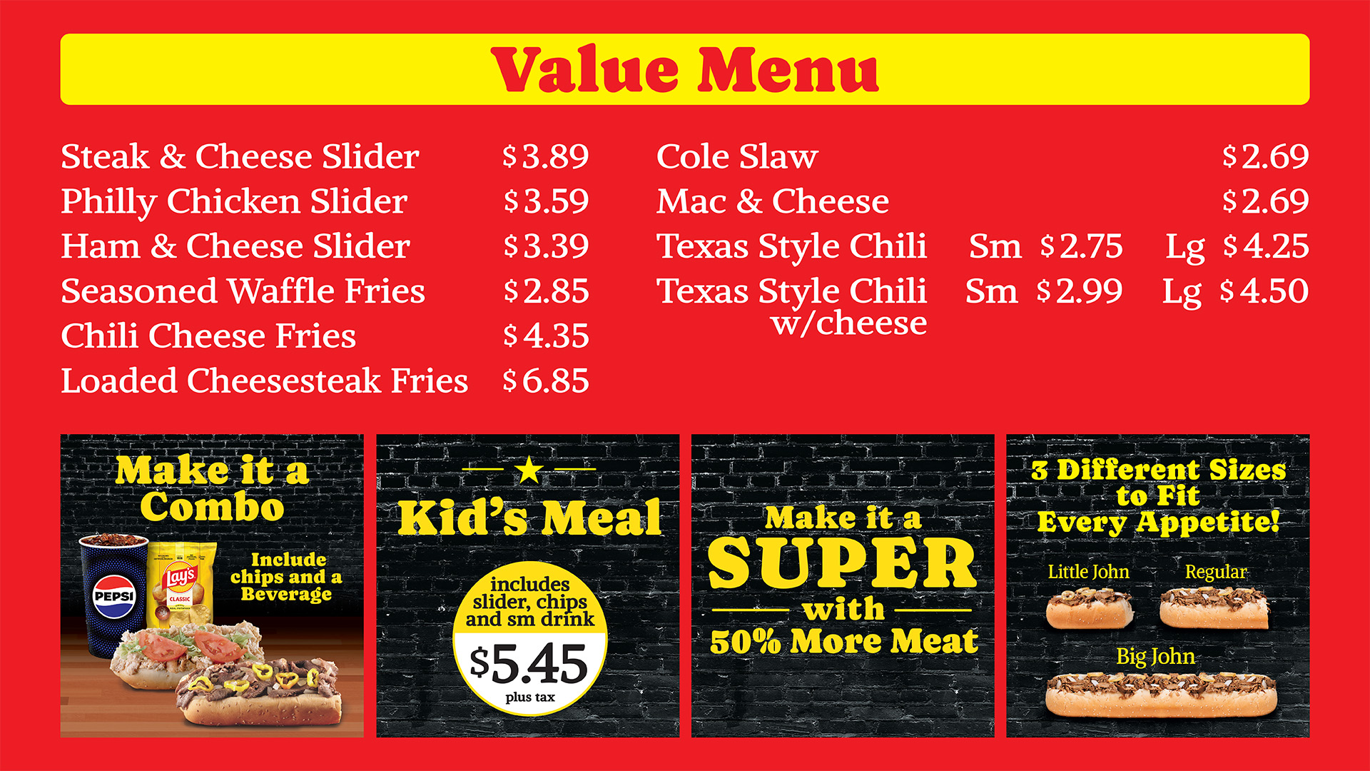 Lansing Menu